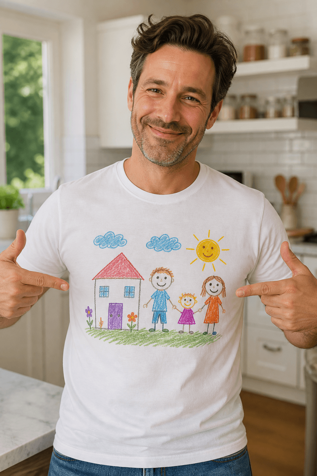 Tee avec un dessin d’enfant imprimé