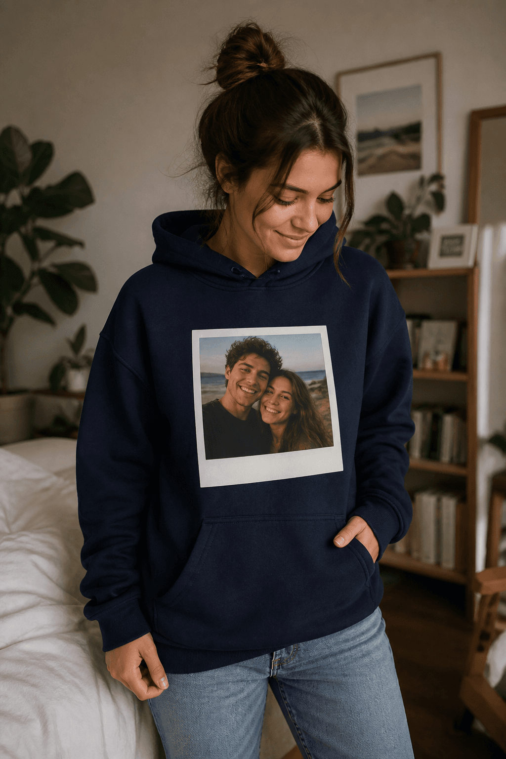Capuche avec une photo polaroid imprimée